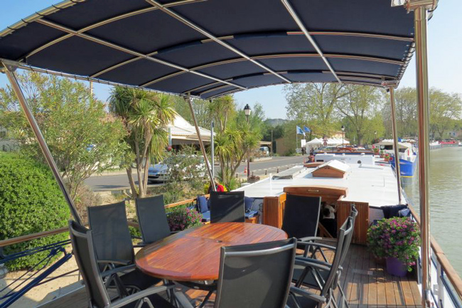 French hotel barge Anjodi -Sundeck