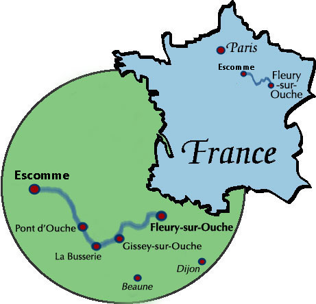 French hotel barge Rendez-Vous - itinerary map
