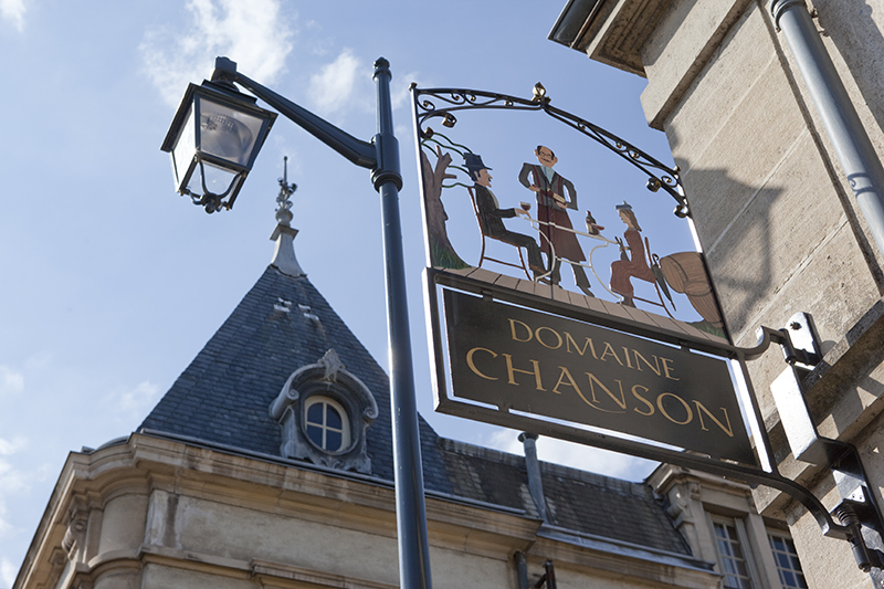 Domaine Chanson sign - Barging in Burgundy France