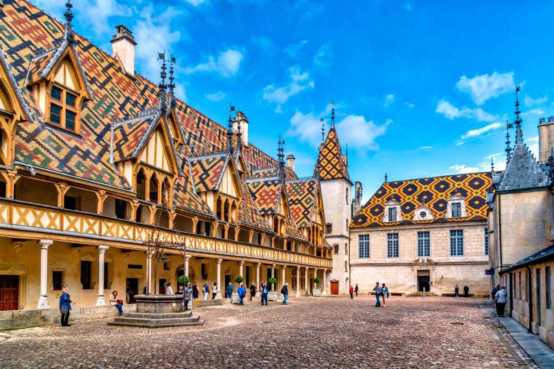 French Hotel Barges - Barging in France - Beaune Hotel Dieu - BargeCharters.com