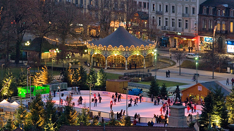 Ice skating - Christmas Market barge cruise in Alsace-Lorraine France French Hotel Barge Cruises in Alsace-Lorraine France. Christmas Market Alsace France