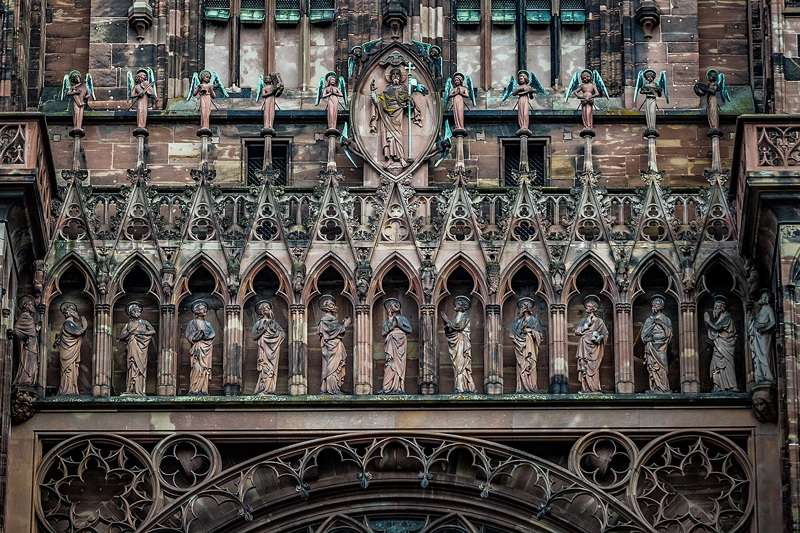 French Hotel Barge Cruises in Alsace-Lorraine France. Strasbourg Cathedral Gallery of Apostles