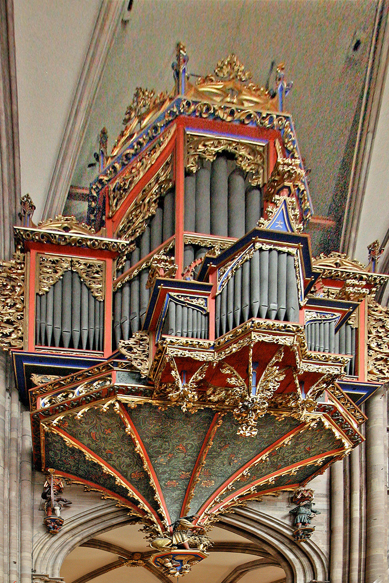 French Hotel Barge Cruises in Alsace-Lorraine France. Strasbourg Cathedral pipe organ