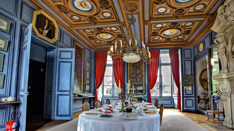 Château de la Bussière Dining room - Barging in Upper Loire France