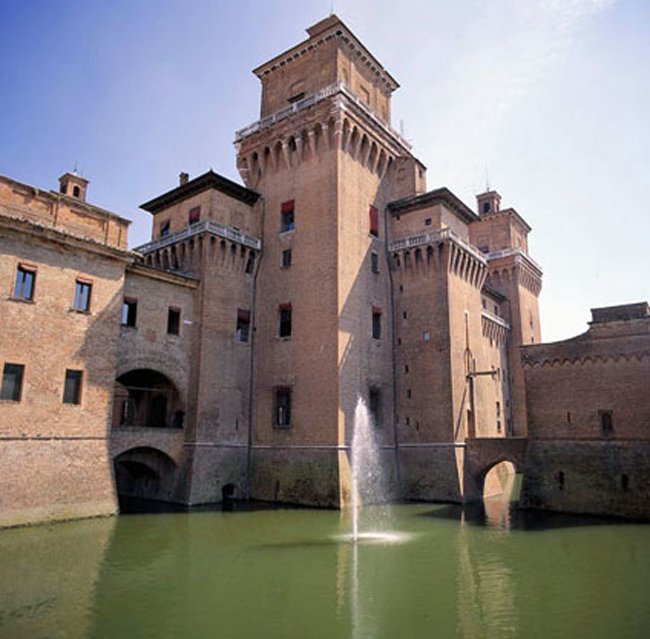 Visit Ferrara Castle while barging in Italy aboard La Bella Vita