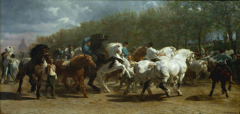 Rosa Bonheur's The Horse Fair (Le marché aux chevaux), depicting a Parisian horse fair circa 1853. Photo: Wikimedia Commons - Public domain