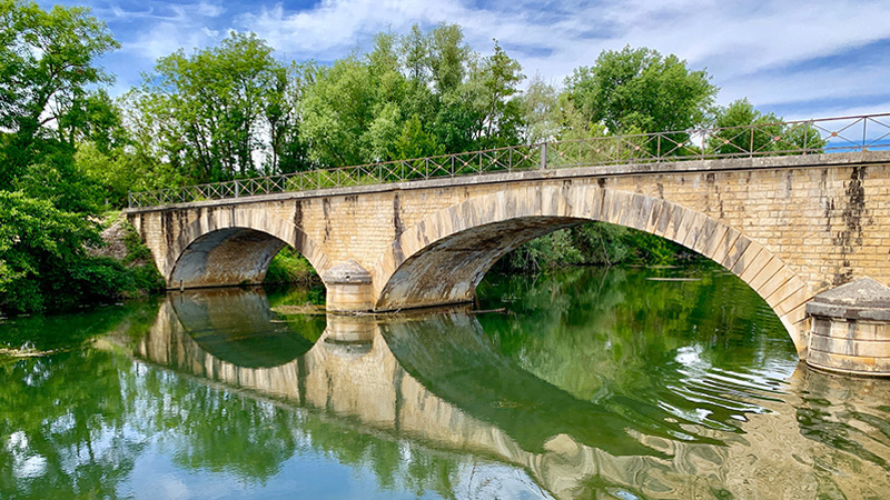 Pretty bridge on the Canal du Bourgogne (Burgundy Canal) in France.