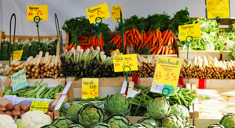 Vegetables at a market