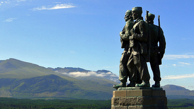 Scotland - The Commando Memorial at Spean Bridge. Photo: Wikimedia Commons - Andrew Curtis CC-SA 2.0